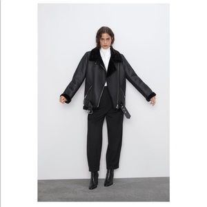 Zara Black Double-Faced Biker Jacket
